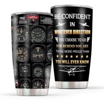 Pilot Gifts for Men Aviation Tumbler 20oz with Straw Lid, Airplane Aviation Gifts Coffee Travel Mugs for Aviators Son Dad Fathers Day Birthday Present Pilot Retirement Graduation Insulated Gift Cup