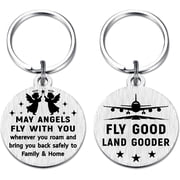 Pilot Gifts for Men Women - Engraved Metal Travel Safe Quote Keychain - Birthday Graduation Christmas Key Chain Gift for Travellers Flight Attendants Pilots