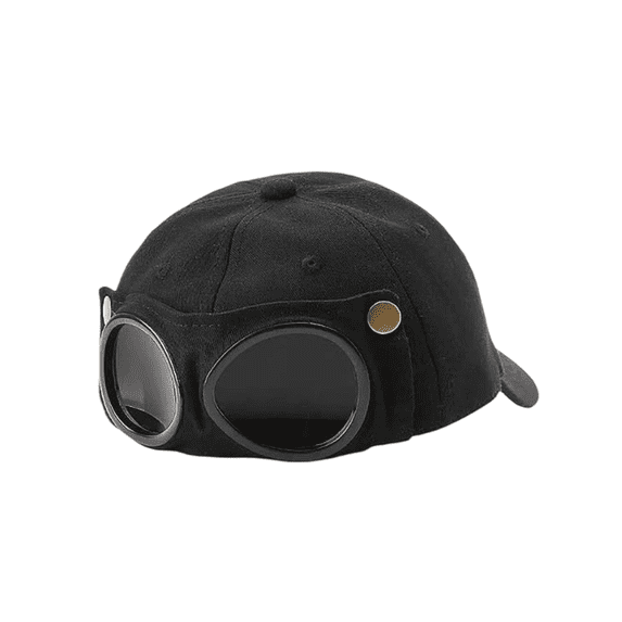 Pilot Goggles Baseball Cap,Unisex Korean Style Pilot Baseball Cap Black