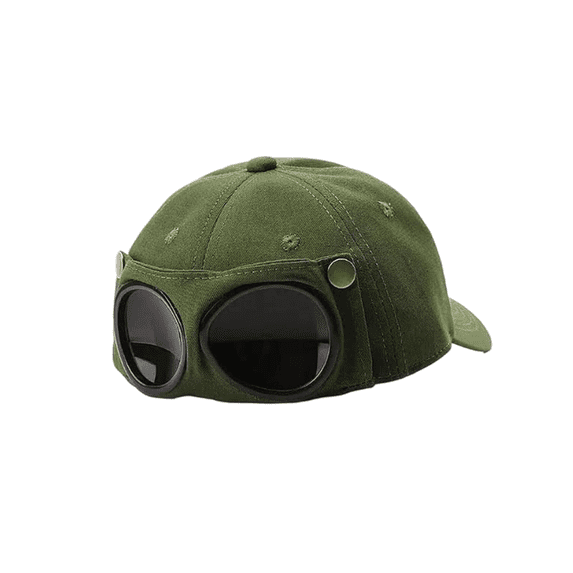 Pilot Goggles Baseball Cap,Unisex Korean Style Pilot Baseball Cap Green