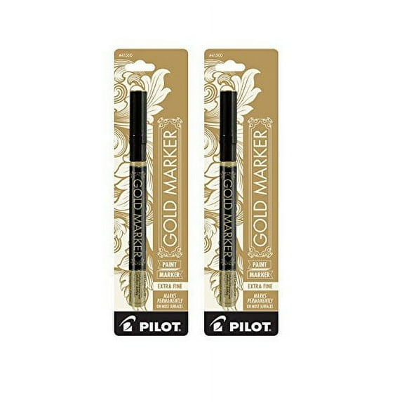 Pilot Gold Metallic Permanent Paint Marker, Extra Fine Point, 2-PACK(41701)