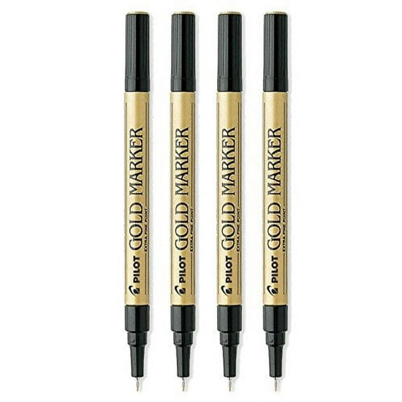 Pilot Gold Metallic Permanent Paint Marker, Extra Fine Point, 4-PACK(41701)
