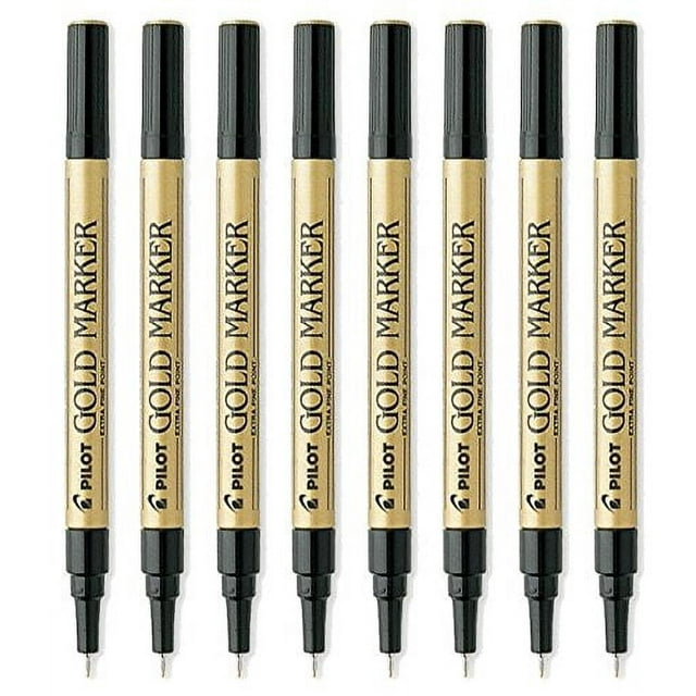 Pilot Gold Metallic Permanent Paint Marker, Extra Fine Point, 8-PACK(41701)