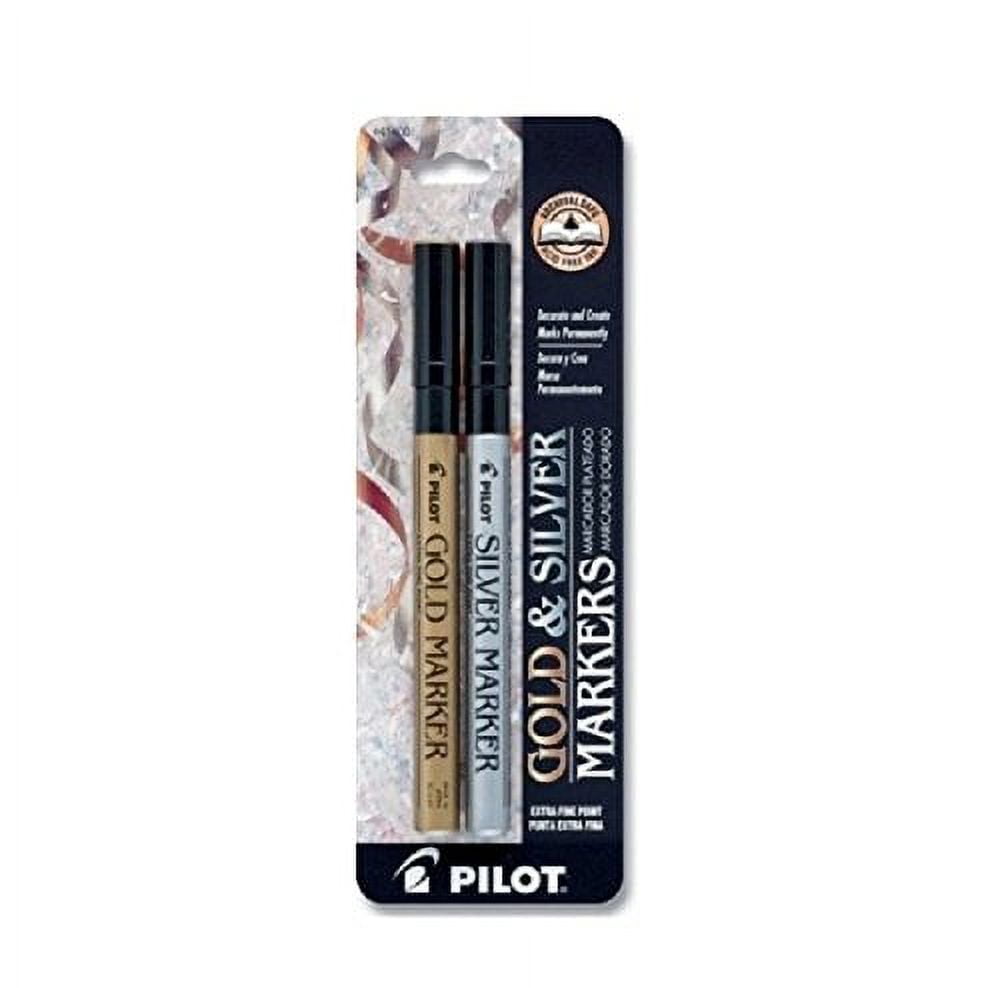 Pilot Markers, Extra Fine Point, Gold & Silver - 2 markers