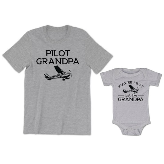 Pilot Grandpa Men's T-Shirt Men's T-Shirt Airplane Graphic Tee Future Pilot Just Like Grandpa Baby Bodysuit Kids Youth Toddler Shirt