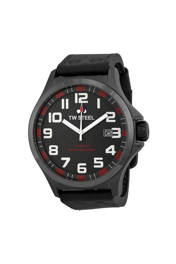 Pilot Grey Dial Titanium PVD Stainless Steel Mens Watch TW421