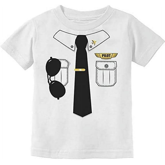 Pilot Halloween Shirt Pilot Costume Outfit Suit Toddler Infant Kids T-Shirt 2T White
