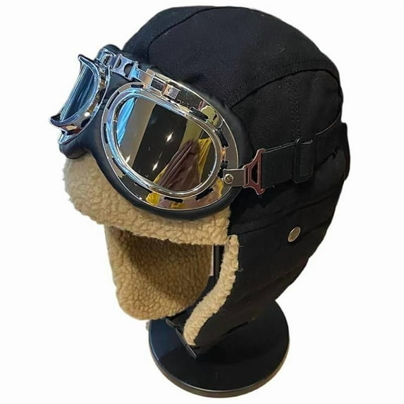 Pilot Hat for Men and Women, Winter Thickened Warmth, Cycling Ear Protection, Windproof and Coldproof, Glasses Cotton Lei Feng Hat