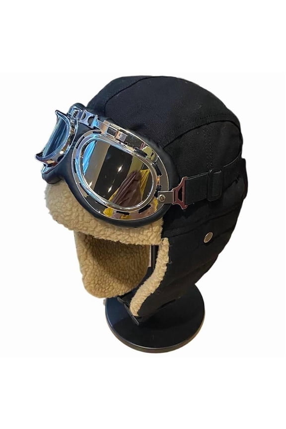 Pilot Hat for Men and Women, Winter Thickened Warmth, Cycling Ear Protection, Windproof and Coldproof, Glasses Cotton Lei Feng Hat