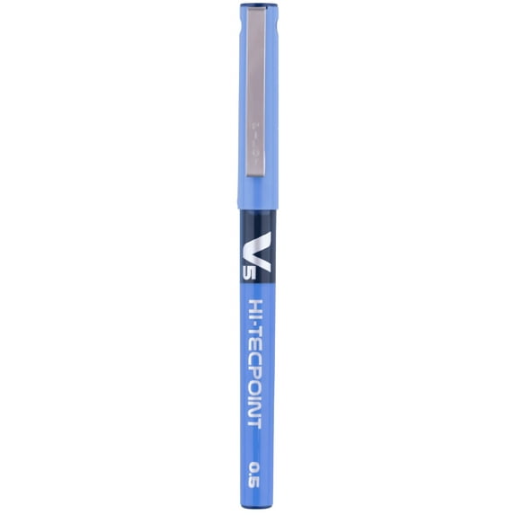Pilot Hi-Tecpoint V5 Extra Fine Point 0.5mm Pure Liquid Ink Blue Roller Ball 12 Pen Pack