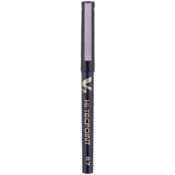 Pilot Hi-Tecpoint V7 Extra Fine Point 0.7mm Pure Liquid Ink Black Roller Ball 12 Pen Pack