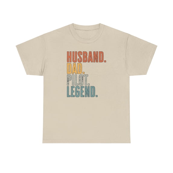 Pilot Husband Dad Shirt Gifts Tshirt Crew Neck Short Sleeve