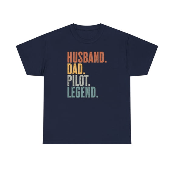 Pilot Husband Dad Shirt Gifts Tshirt Crew Neck Short Sleeve