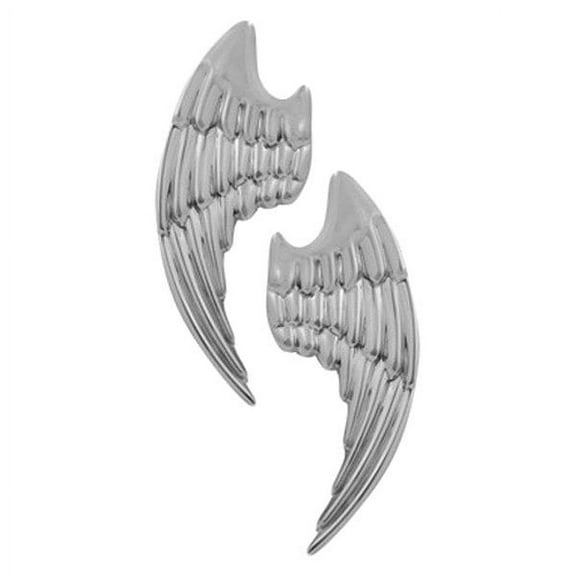 Pilot IP-3009 3D Angle Wings Accent Emblem Decal Silver