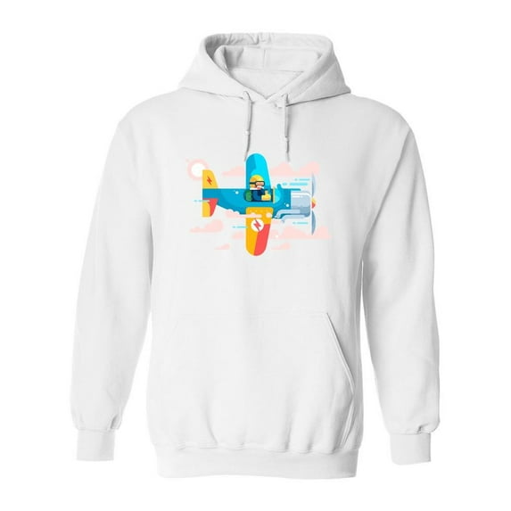 Pilot In Action Hoodie Men -Image by Shutterstock, Male XX-Large