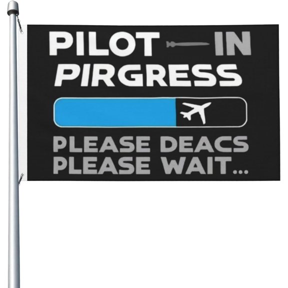 Pilot In Progress Flag Novelty Flag Outdoor Banner For Outside 3x5 Ft, Pilot In Progress Tapestry For Office