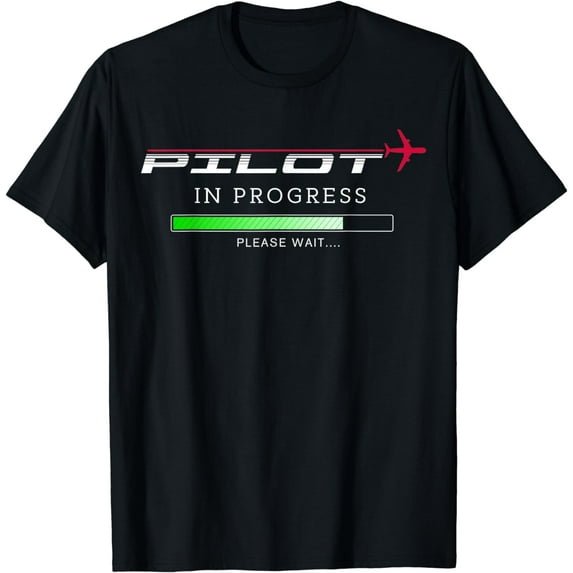 Pilot In Progress Funny Future Pilot Aviation Airplane Gift T-Shirt
