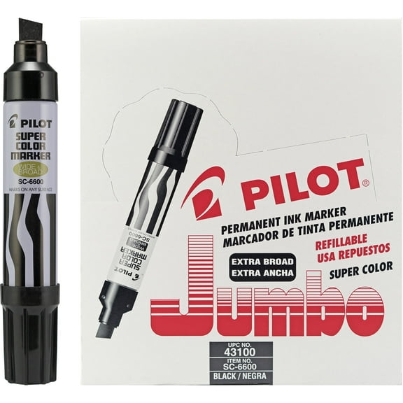 Pilot Jumbo Permanent Marker, Chisel Point, Black