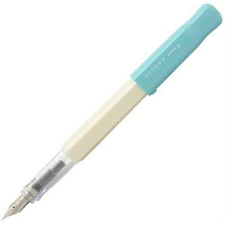 Pilot Kakuno White and Turquoise Fountain Pen - Fine