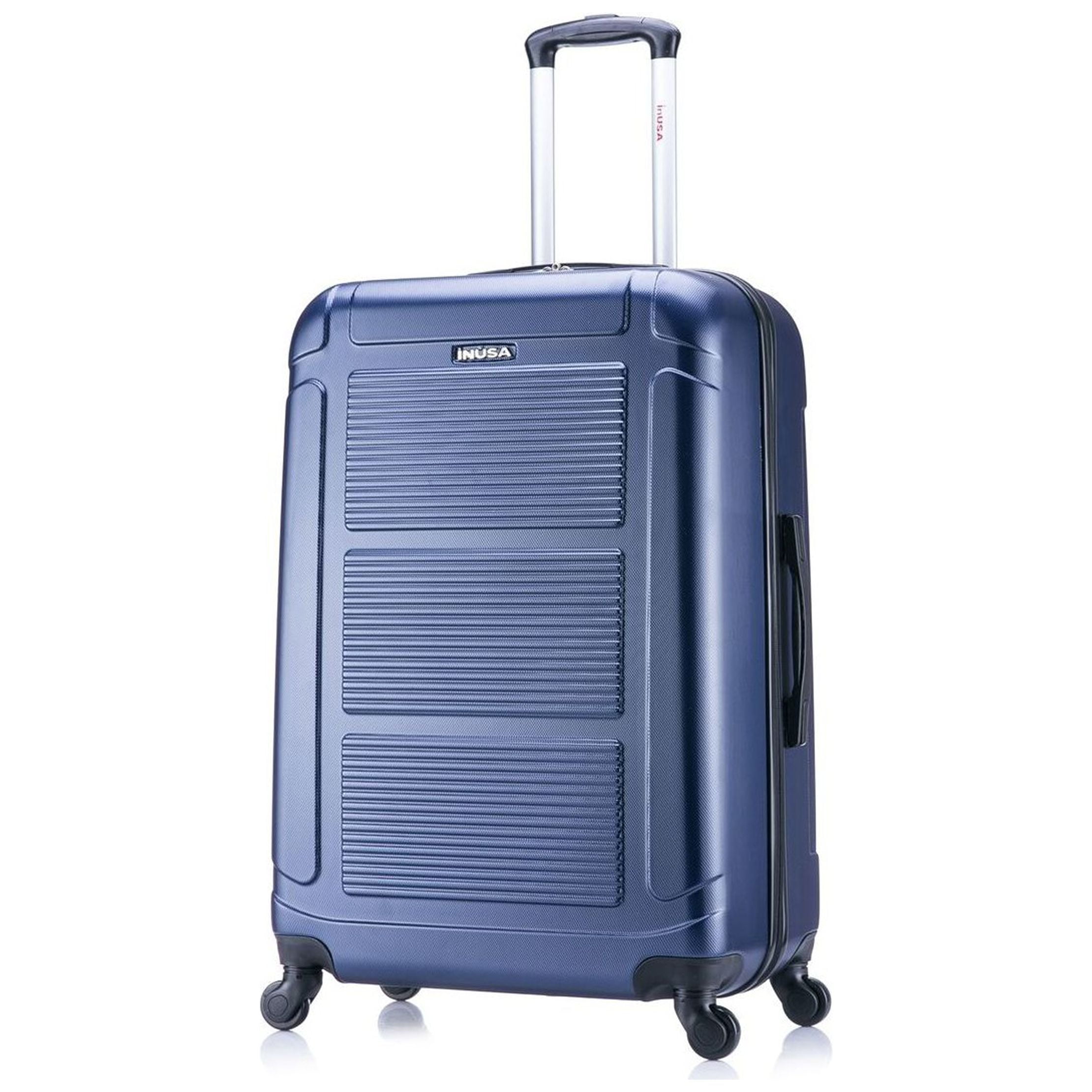 Pilot Lightweight Hardside Large Checked Spinner Suitcase Navy Blue