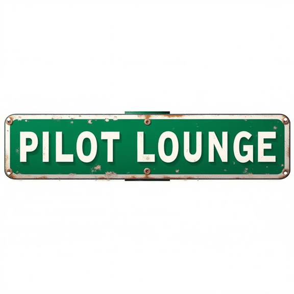 Pilot Lounge Metal Sign 16*4 Inches "PILOT LOUNGE" Aviation Pilot Decor