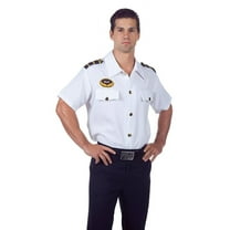 Pilot Men's Costume Shirt, White: One Size