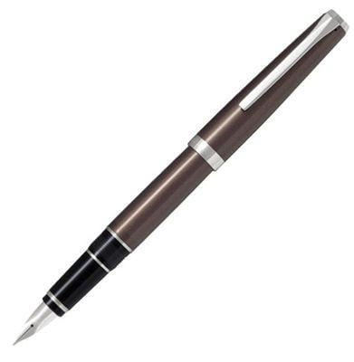 Pilot Metal Falcon Brown Fountain Pen - Medium