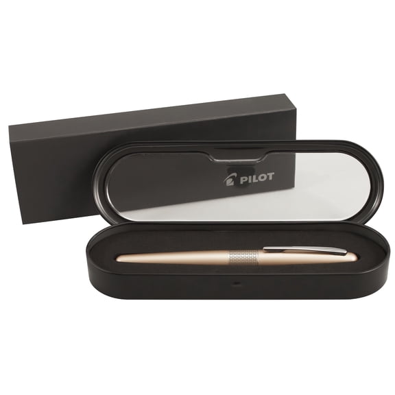 Pilot Metropolitan Gel Pen, Gold Zig Zag Barrel, Fine Point, Black Ink