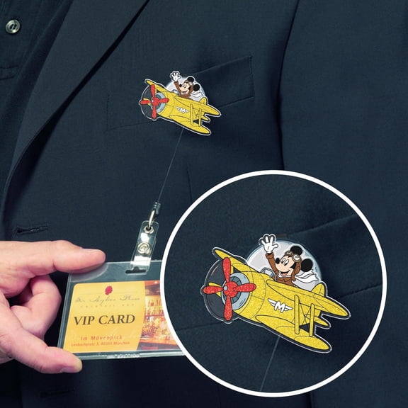 Pilot Mickey Disney Badge Reel, Retractable ID Holder, Travel Nurse Vacation 2026 JCSH28