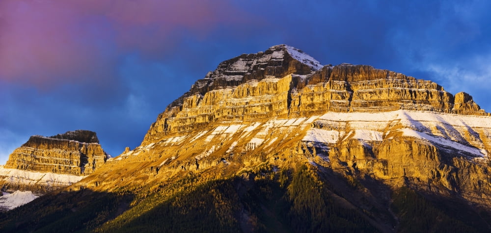 Pilot Mountain At Sunrise Banff National Park Alberta Canvas Art - Yves Marcoux Design Pics (21 x 10)