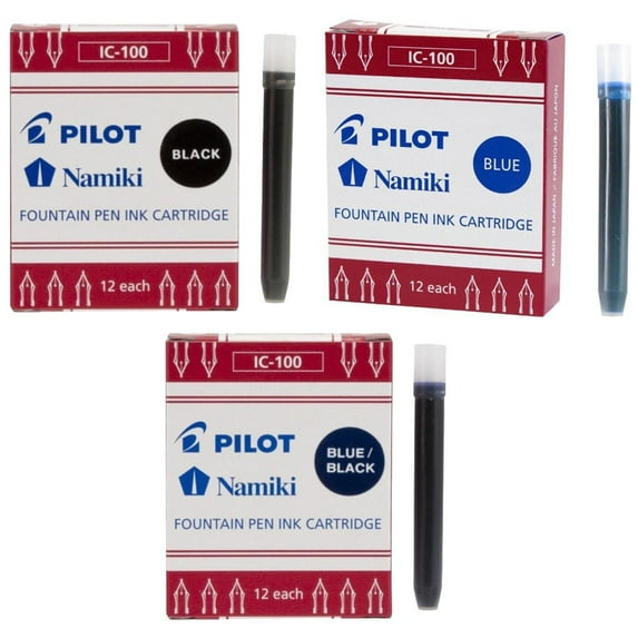Pilot Namiki IC50 Fountain Pen Ink Cartridge Black, Blue, Blue/Black (69100 - 69101 - 69102)
