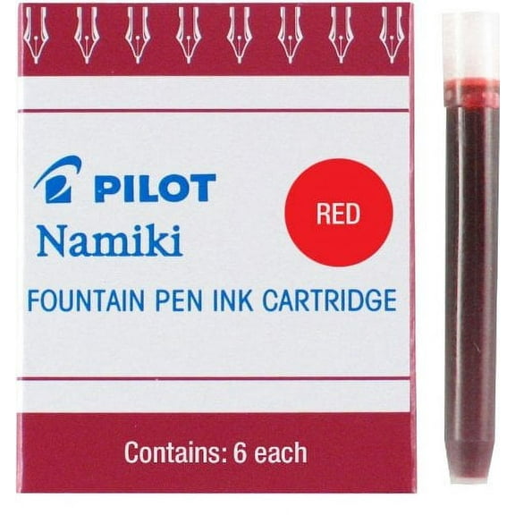 Pilot Namiki IC50 Fountain Pen Ink Cartridge, Red, 6 Cartridges per Pack (69002)