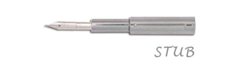 Pilot Namiki Vanishing Point Refill Converter Set - Rhodium - 18K White Gold Stub Point Nib