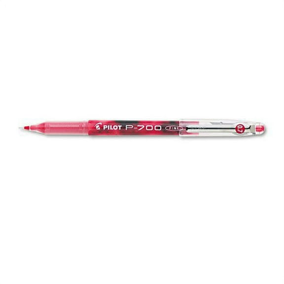Pilot : P-700 Gel Ink Stick Roller Ball Pen, Red Ink, Fine, 0.70 mm -:- Sold as 2 Packs of - 12 - / - Total of 24 Each