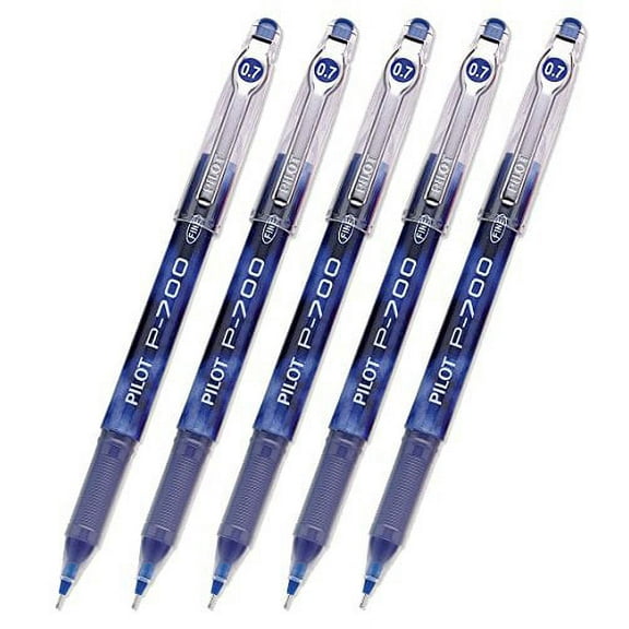 Pilot P-700 Rollerball Stick Gel Pen, Blue Ink, Fine Point 5-PACK(38611)