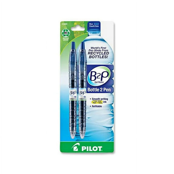 Pilot, PIL31606, Bottle to Pen (B2P) B2P BeGreen Fine Point Gel Pens, 2 / Pack