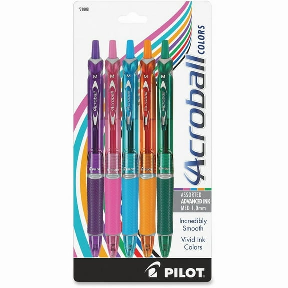 Pilot, PIL31808, Acroball Colors Pens, 5 / Pack