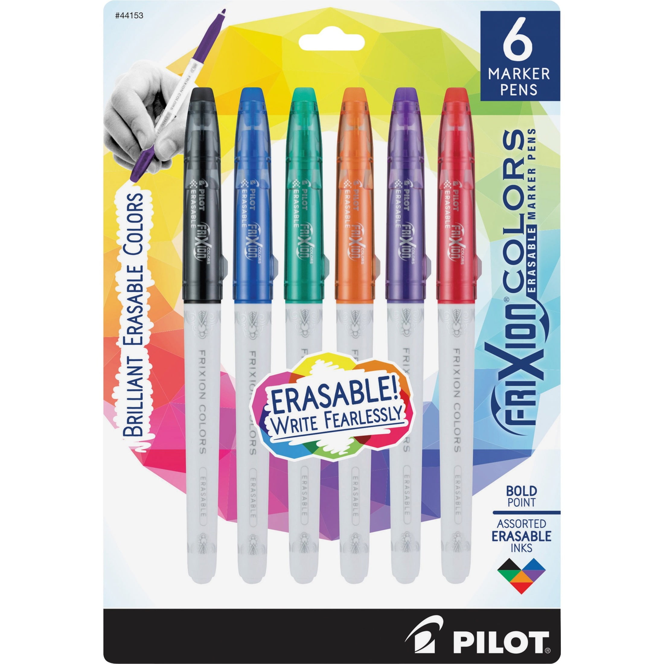 Friction Color Pilot, FriXion Colors Erasable Marker Pens, PIL44153, 6 Pack - Walmart.com