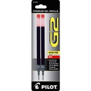Pilot® G2® Premium Gel Ink Refills, Extra-Fine Point, 0.5 mm, Red Ink, Pack Of 2