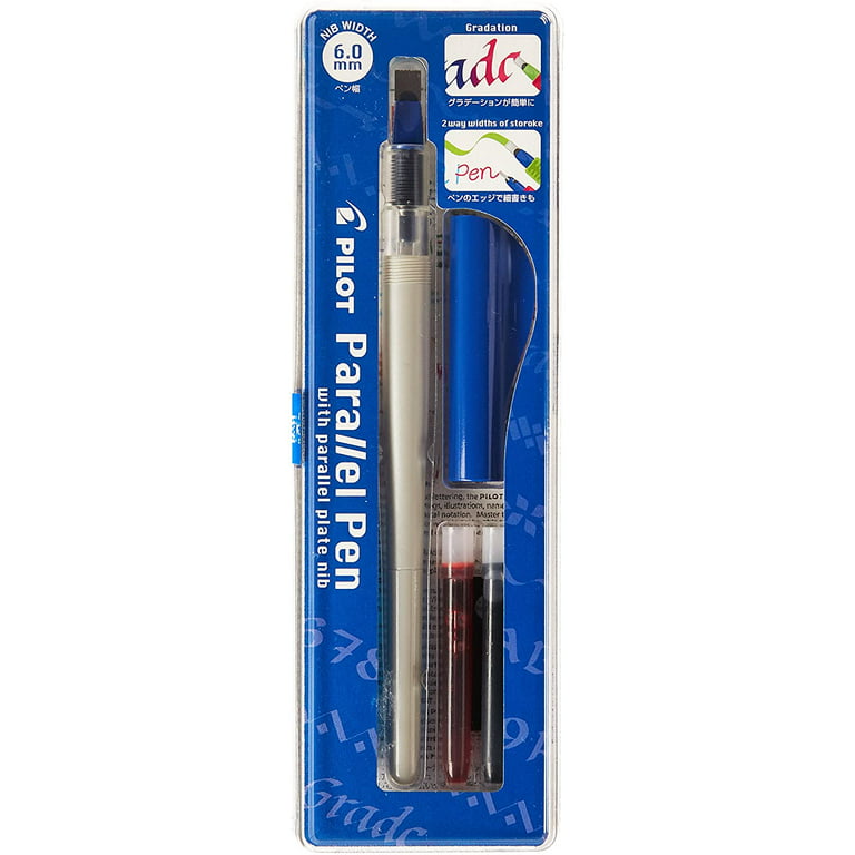 Pilot Parallel Pen 2-Color Calligraphy Pen Set, with Black and Red Ink  Cartridges, 6.0mm Nib (90053)