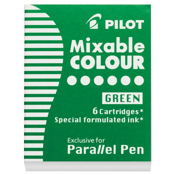 Pilot Parallel Pen Ink Refill, Green, 6/Pkg.
