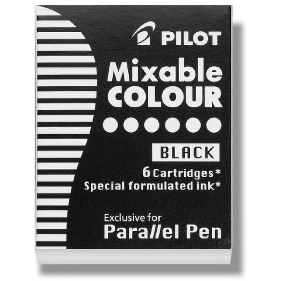Pilot Parallel Pen Ink Refills for Calligraphy Pens, Black, 6 Cartridges per Pack (77305)