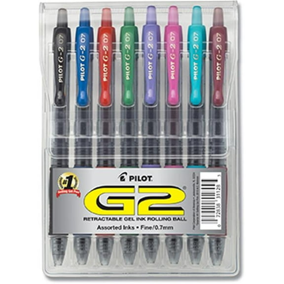 Pilot Pen  Pilot G2 8 Color Retractable Gel Ink Rolling Ball Pens Fine Point