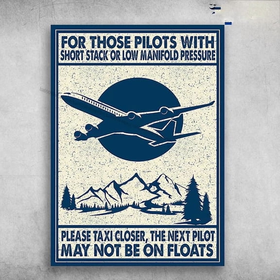 Pilot Plane Poster - For Those Pilots With Short Stack Or Low Manifold Wall Art Living Room Decor, Paper Poster Only