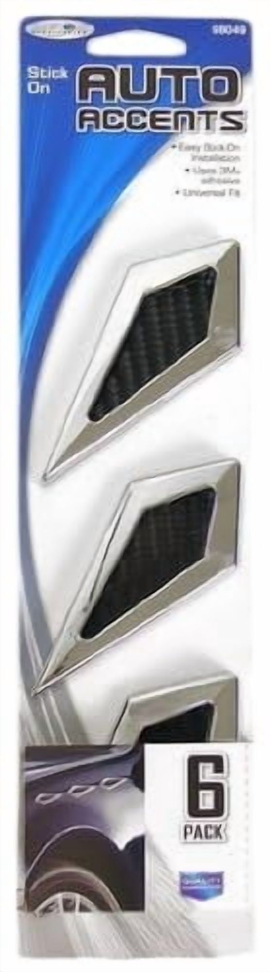 Pilot Port Hole Fender Vents 6-Pack  Chrome Diamond Style, Self-Adhesive
