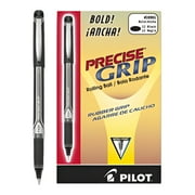 Pilot Precise Grip Bold Capped Rolling Ball Pens - Bold Pen Point - 1 Mm Pen Point Size - Black - Black Barrel - 1 Dozen