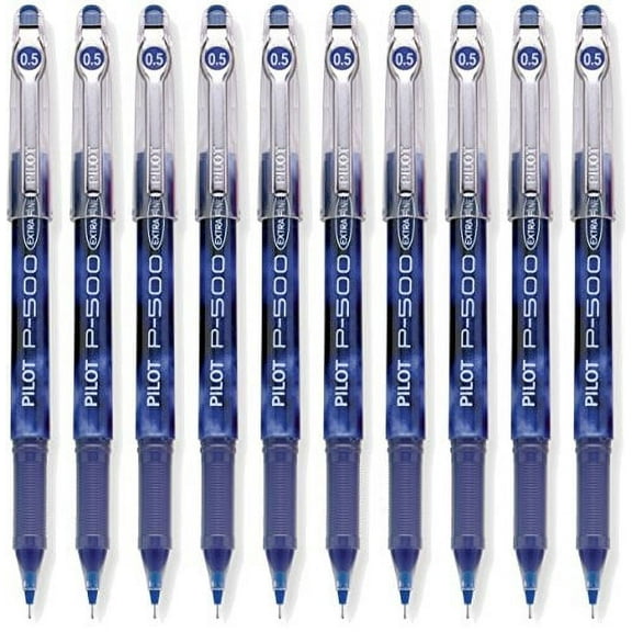 Pilot Precise P-500 Gel Rolling Ball Pen, Extra Fine Blue Ink 10-PACK(38601)