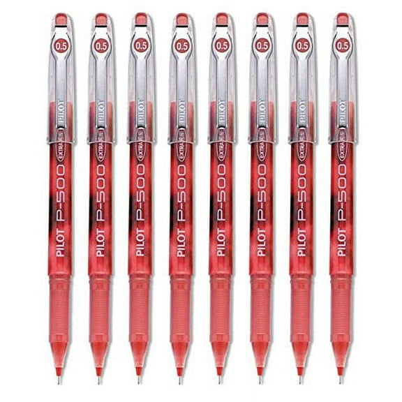 Pilot Precise P-500 Gel Rolling Ball Pen, Extra Fine Red Ink 8-PACK(38602)