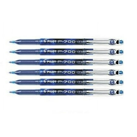 Pilot Precise P-700 Gel Ink Rolling Ball Pens, Fine Point, Blue Ink, 6 Pens