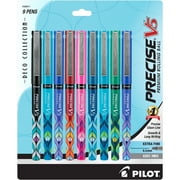 Pilot Precise V5 Deco Stick Liquid Ink Rolling Ball Pens, Extra Fine Point, Assorted Colors, 9 Count